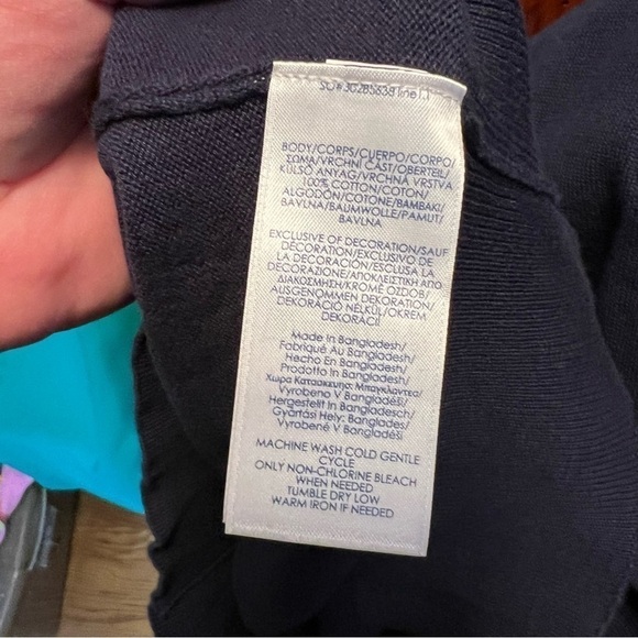 NWT Chaps Men’s Sweater Vest 2XL Cotton Black V-Neck Knit Pullover Golf - Picture 4 of 8